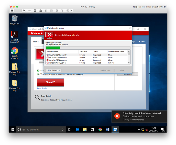 Windows Defender quarantining files