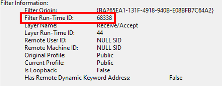 Screenshot of Windows Event Viewer