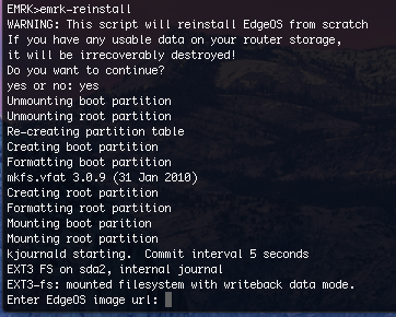 EdgeRouter Lite EMRK TFTP Restore