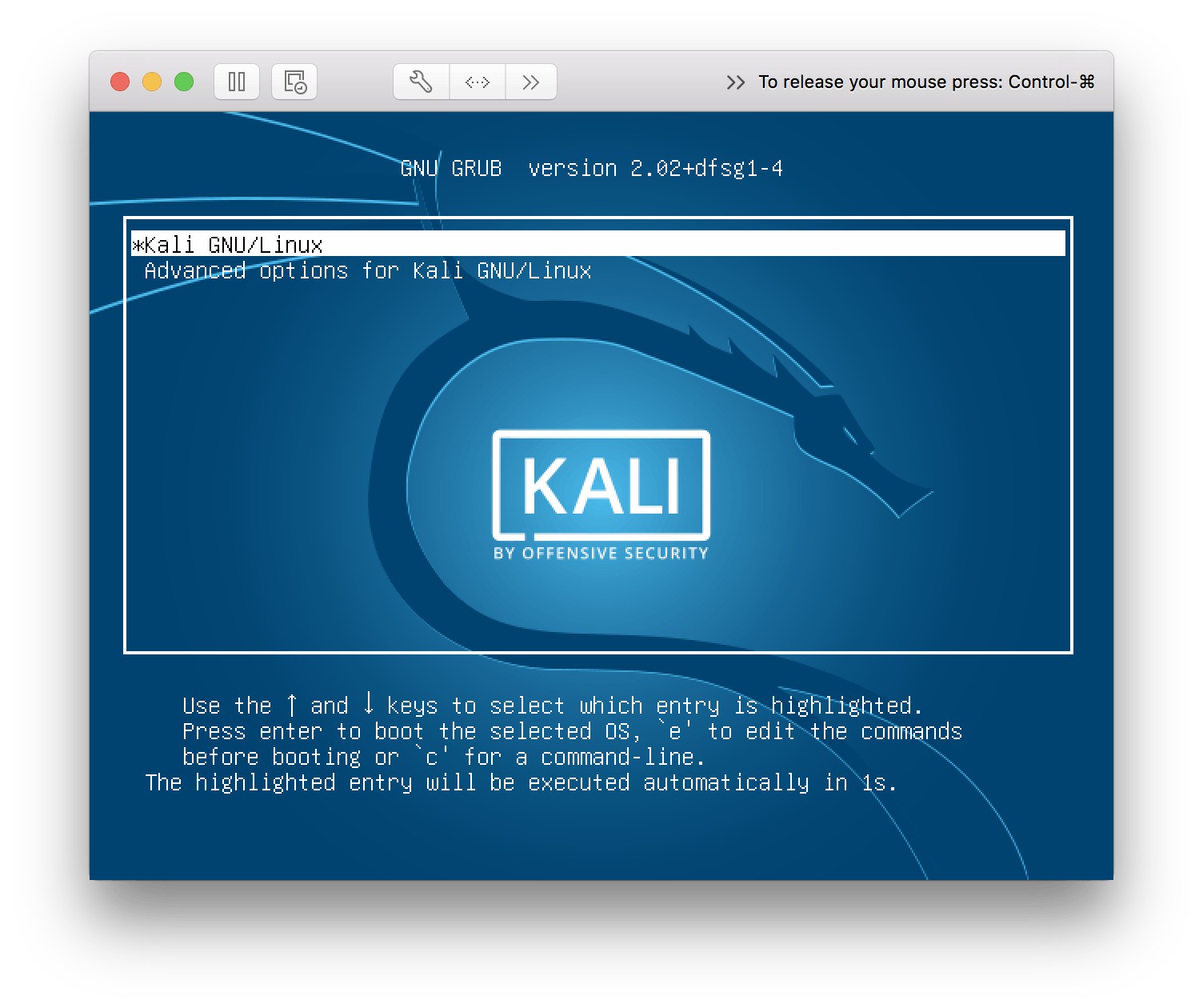 kali linux virtualbox username and password
