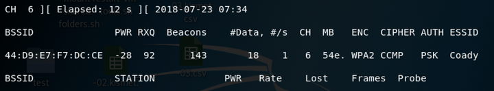 Screenshot of airodump-ng