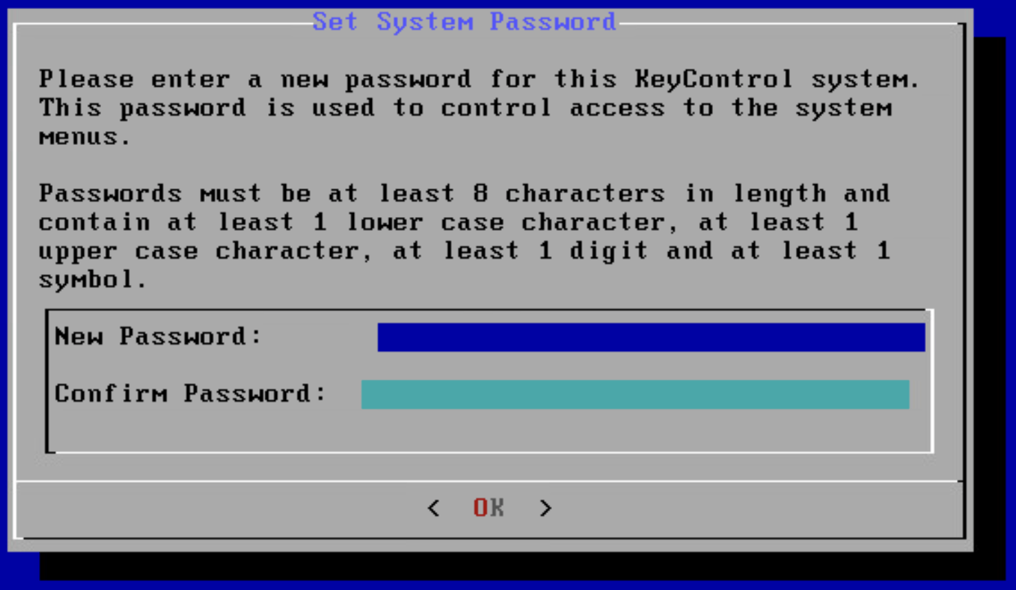 Screenshot of configuring HyTrust KMS with a password