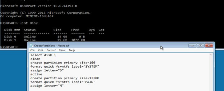 Nano Server to SD Card - CreatePartitions.bat