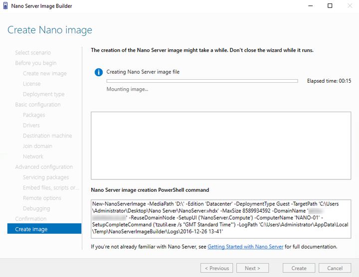 Nano Server to SD Card - Generate the VHDX File 2
