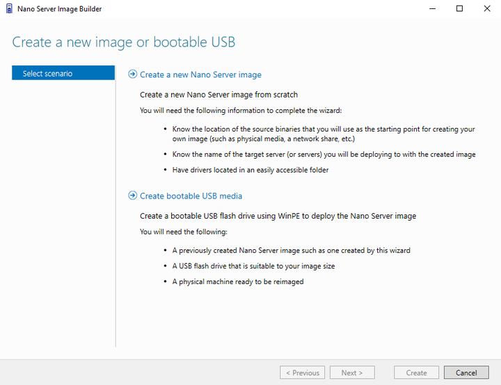 Nano Server to SD Card - Start the Image Builder