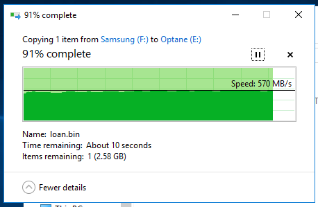 File copy test - Optane 900P
